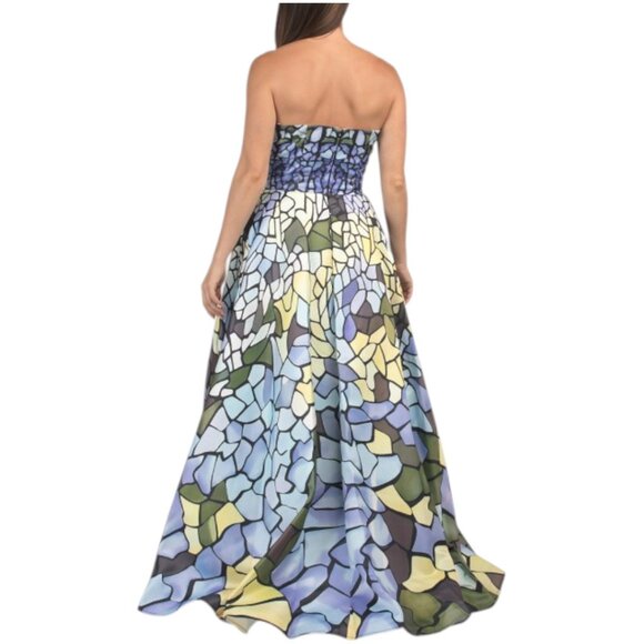 TERANI Strapless Mosaic Print Gown - Picture 4 of 4